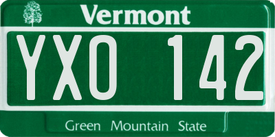 VT license plate YXO142