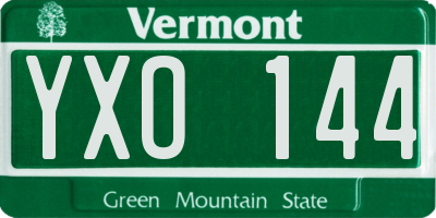 VT license plate YXO144