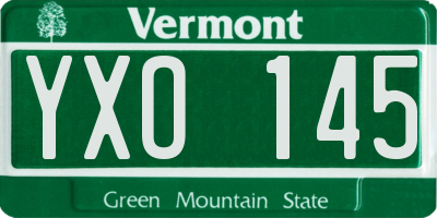 VT license plate YXO145
