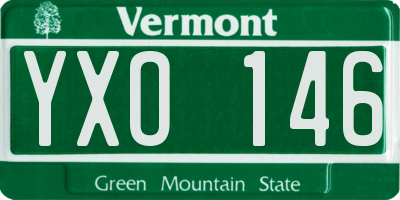 VT license plate YXO146