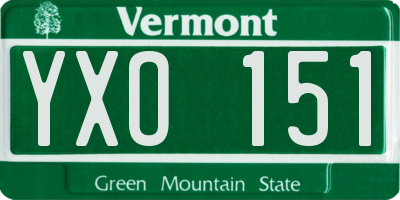 VT license plate YXO151