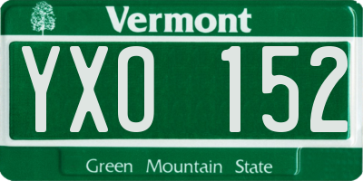 VT license plate YXO152