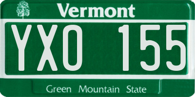 VT license plate YXO155