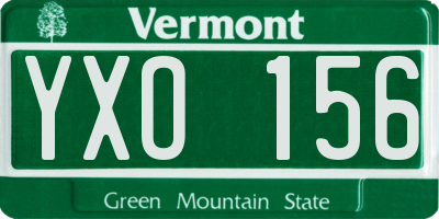 VT license plate YXO156