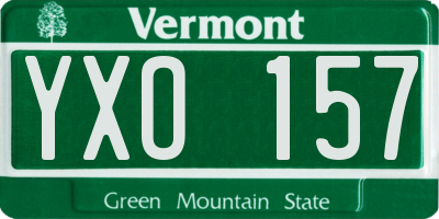 VT license plate YXO157