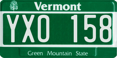 VT license plate YXO158