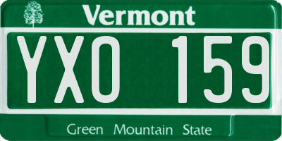 VT license plate YXO159
