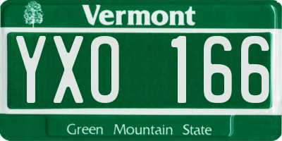 VT license plate YXO166