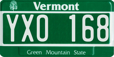 VT license plate YXO168