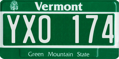 VT license plate YXO174