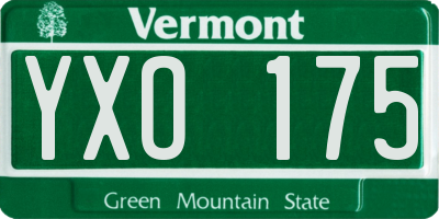 VT license plate YXO175