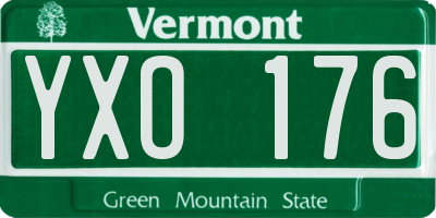 VT license plate YXO176
