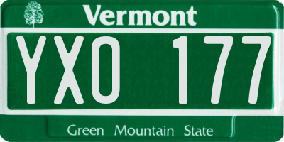 VT license plate YXO177