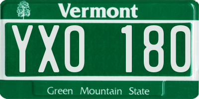 VT license plate YXO180