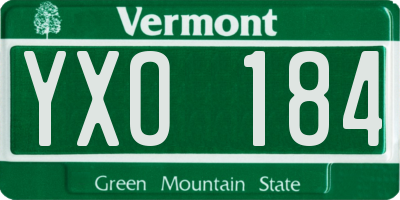VT license plate YXO184