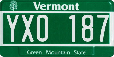 VT license plate YXO187