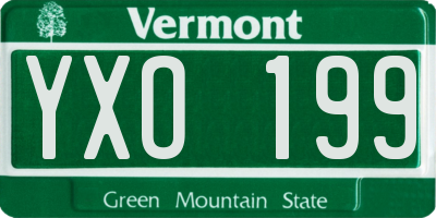 VT license plate YXO199