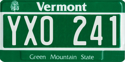 VT license plate YXO241