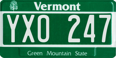 VT license plate YXO247