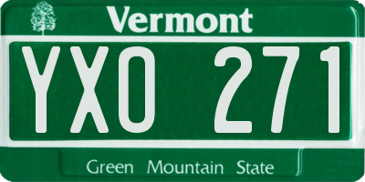 VT license plate YXO271