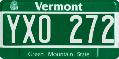 VT license plate YXO272