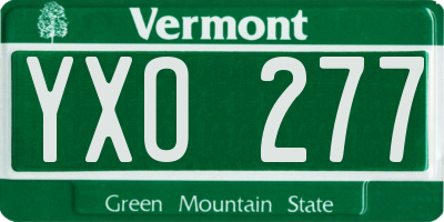 VT license plate YXO277
