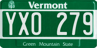 VT license plate YXO279