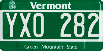 VT license plate YXO282