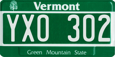 VT license plate YXO302