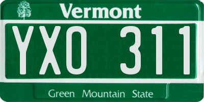 VT license plate YXO311