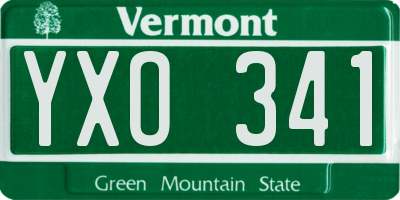 VT license plate YXO341