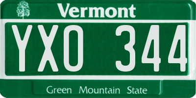 VT license plate YXO344
