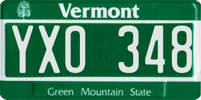 VT license plate YXO348