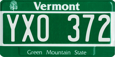 VT license plate YXO372