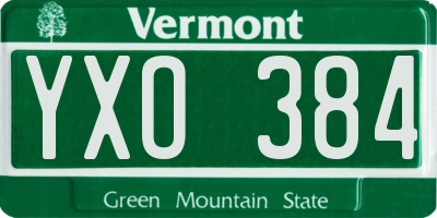 VT license plate YXO384