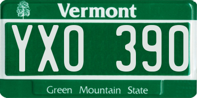 VT license plate YXO390