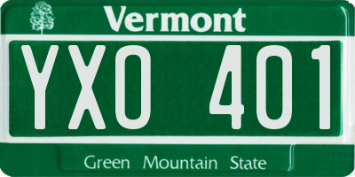 VT license plate YXO401