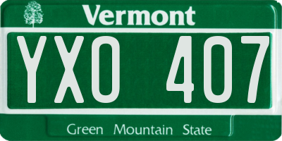 VT license plate YXO407