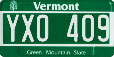 VT license plate YXO409