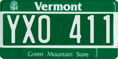 VT license plate YXO411