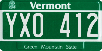 VT license plate YXO412