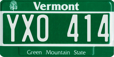 VT license plate YXO414