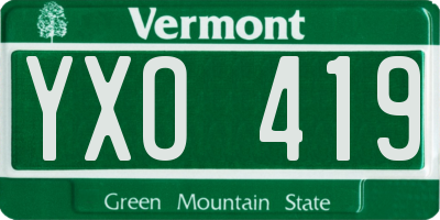 VT license plate YXO419