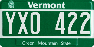 VT license plate YXO422