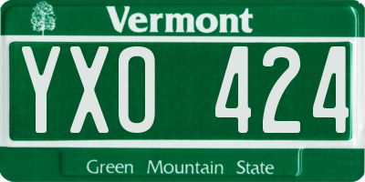 VT license plate YXO424