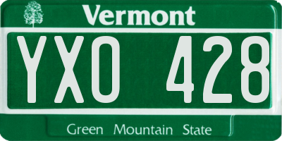 VT license plate YXO428