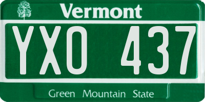 VT license plate YXO437