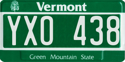 VT license plate YXO438