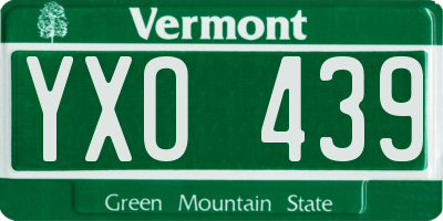 VT license plate YXO439