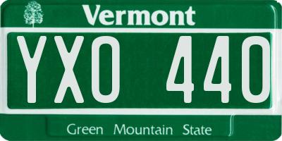 VT license plate YXO440